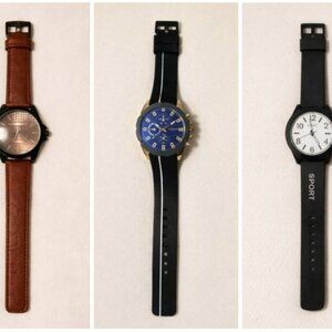 Bundle of 3 Men’s Wristwatches, New Battery Installed, Fully Working